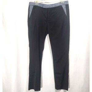 7For All Man Kind Ankle Pants Womens 27 Stretch Cotton Rayon Linen Black NEW USA